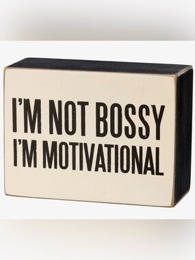 Boss Home Office Sign with Black Text on White—New